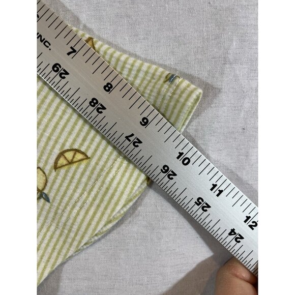LC Lauren Conrad Women's Medium Short Sleeve Striped Lemon Blouse - Picture 9 of 9